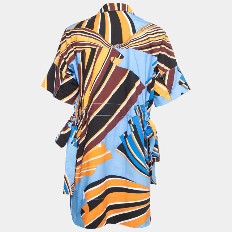 Pre Owned Emilio Pucci Multicolor Printed Cotton Button Front Shirt M