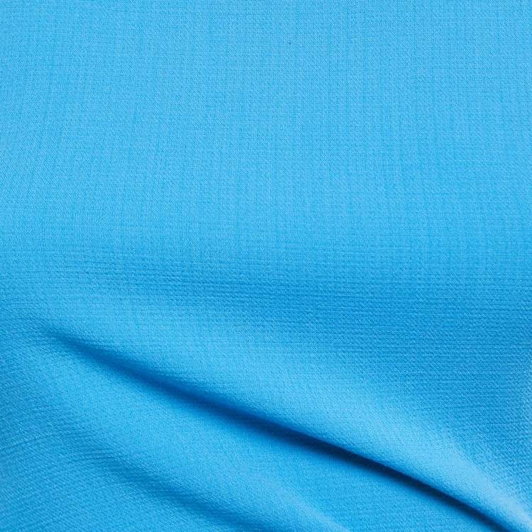 Pre Owned Emilio Pucci Blue Wool Crepe Zip Detail Sleeveless Dress S