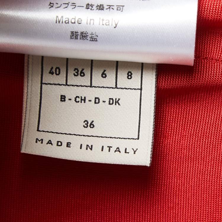 Pre Owned Emilio Pucci Red Jersey & Lace Knot Detail Midi Dress S