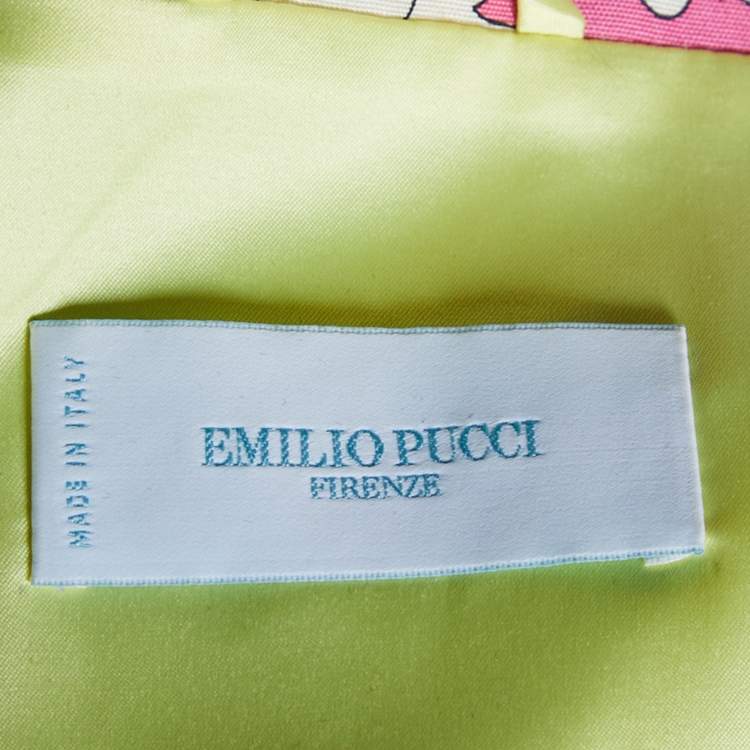 Pre Owned Emilio Pucci Multicolor Cotton & SiIlk Cropped Shrug M