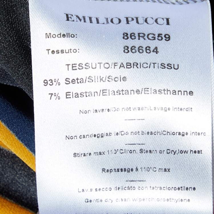 Pre Owned Emilio Pucci Multicolor Silk Sequin Square Neck Shift Dress S