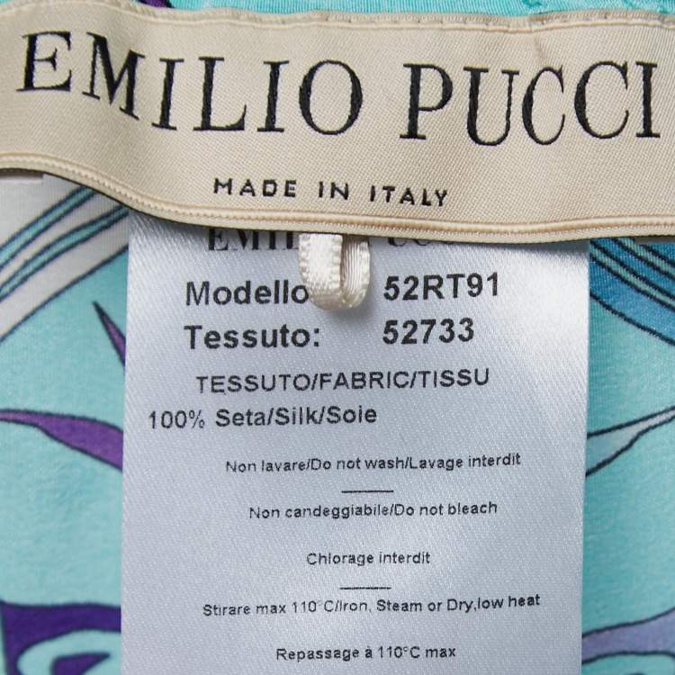 Pre Owned Emilio Pucci Multicolor Abstract Star Printed Silk Wide Leg Pants M