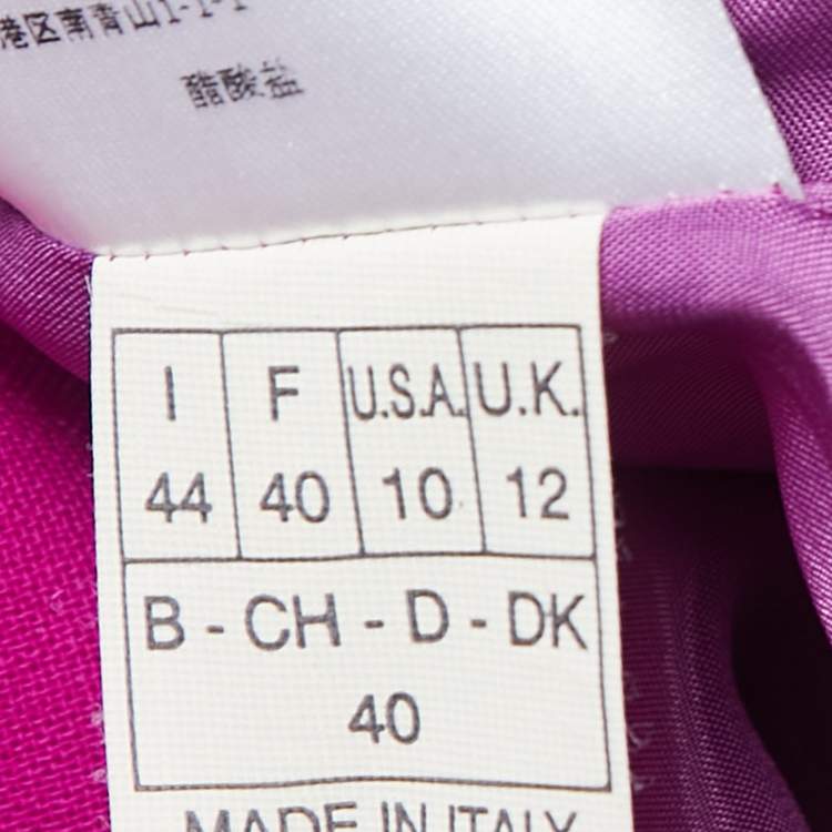 Pre Owned Emilio Pucci Pink Wool Pleated Sleeveless Dress M
