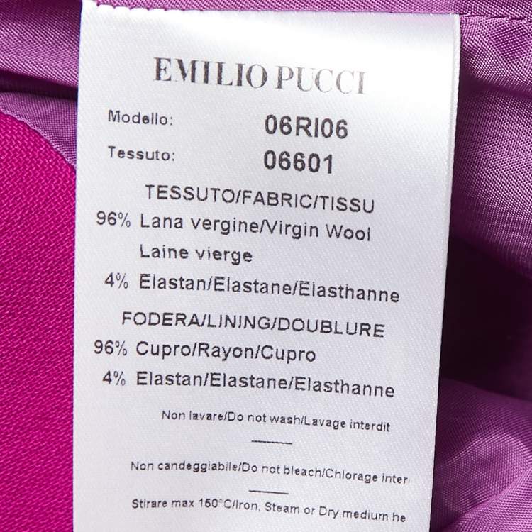 Pre Owned Emilio Pucci Pink Wool Pleated Sleeveless Dress M