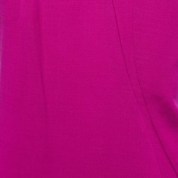 Pre Owned Emilio Pucci Pink Wool Pleated Sleeveless Dress M