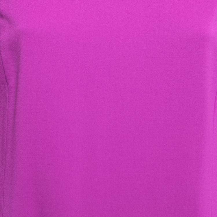 Pre Owned Emilio Pucci Purple Wool Drop Waist Long Sleeve Midi Dress M