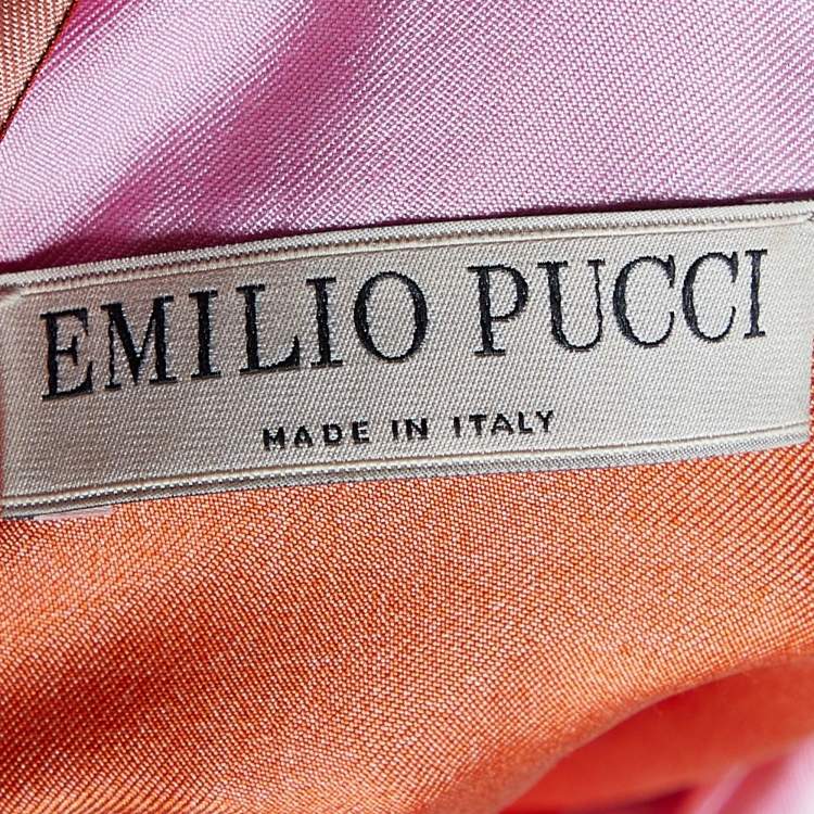Pre Owned Emilio Pucci Multicolor Printed Silk Button Front Shirt L