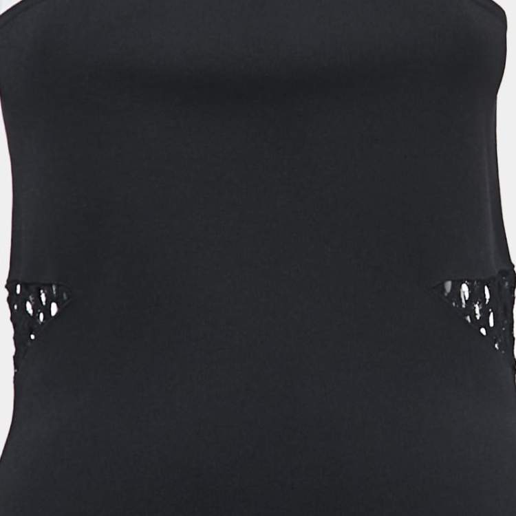 Pre Owned Emilio Pucci Black Knit Strappy Flared Short Dress M