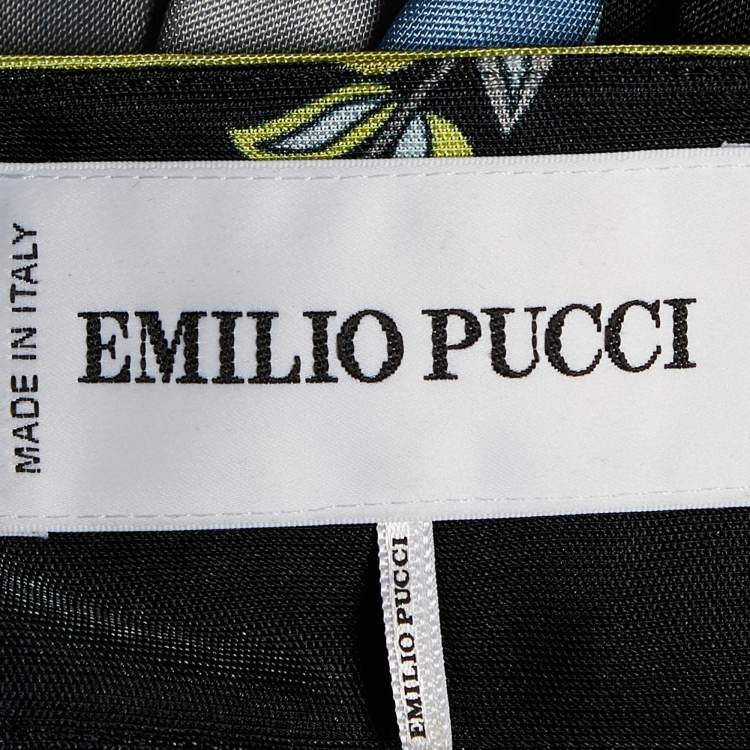 مملوكة مسبقًا Emilio Pucci Multicolor Printed Jersey Long Sleeve Midi Dress L