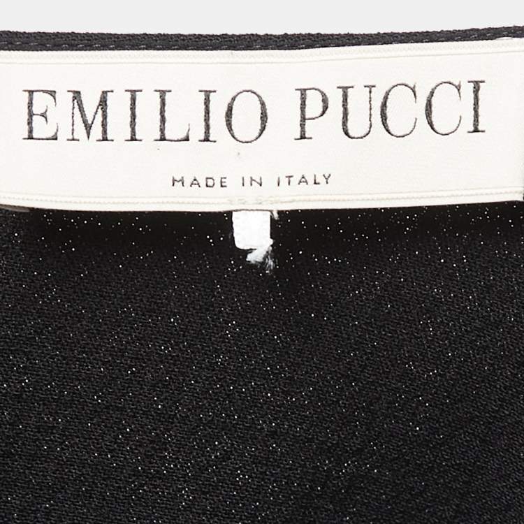 Pre Owned Emilio Pucci Black Crystals Embellished Backless Sheath Dress S