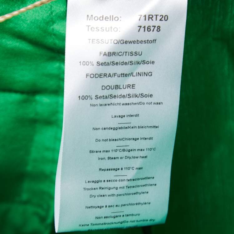 Pre Owned Emilio Pucci Green Silk Tailored Trousers M