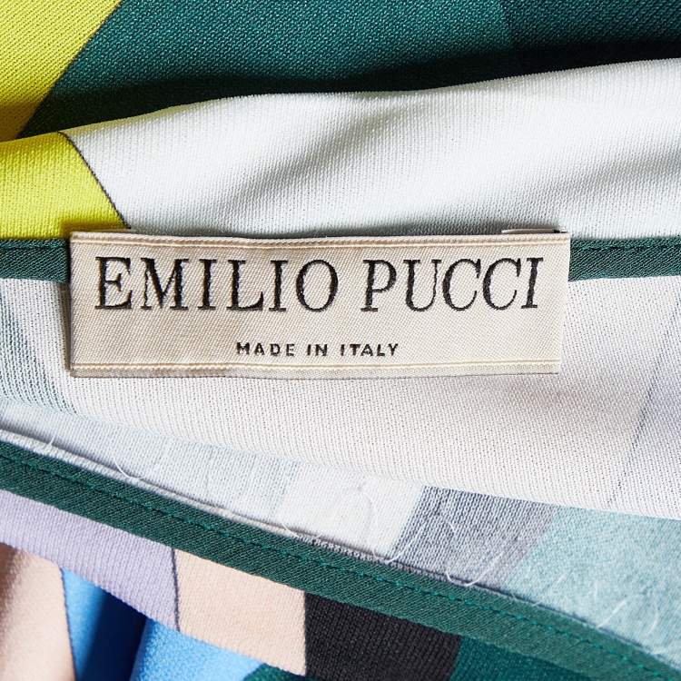 Pre Owned Emilio Pucci Multicolor Printed Jersey Long Sleeve Top M