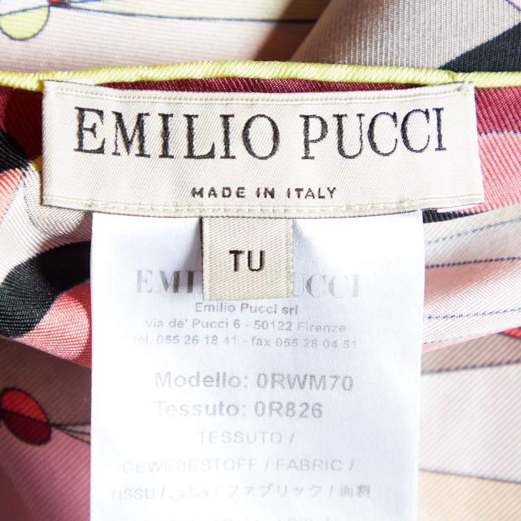 مملوكة مسبقًا Emilio Pucci Multicolor Printed Silk Kaftan Top (TU)