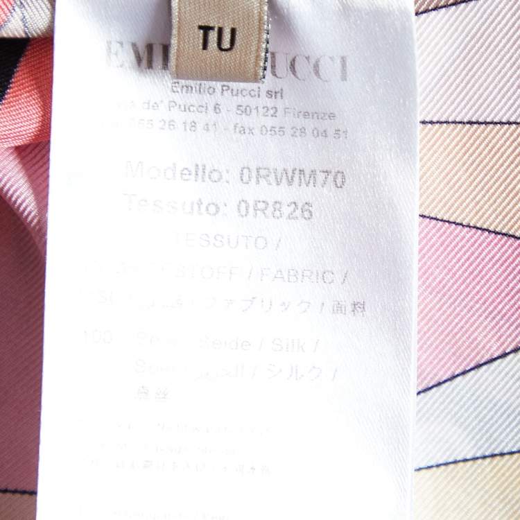 مملوكة مسبقًا Emilio Pucci Multicolor Printed Silk Kaftan Top (TU)