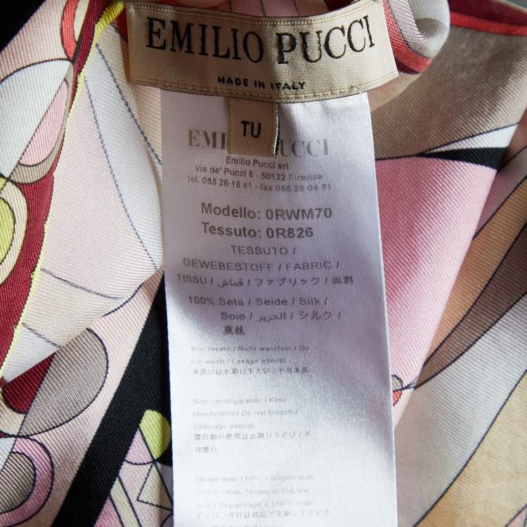 مملوكة مسبقًا Emilio Pucci Multicolor Printed Silk Kaftan Top (TU)