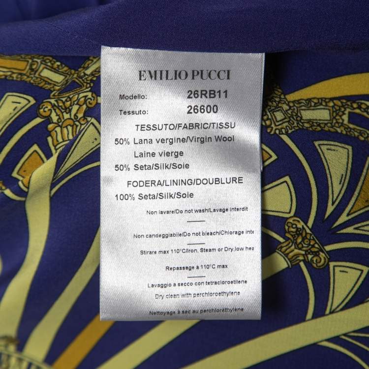 Pre Owned Emilio Pucci Yellow Wool & Silk Blazer M