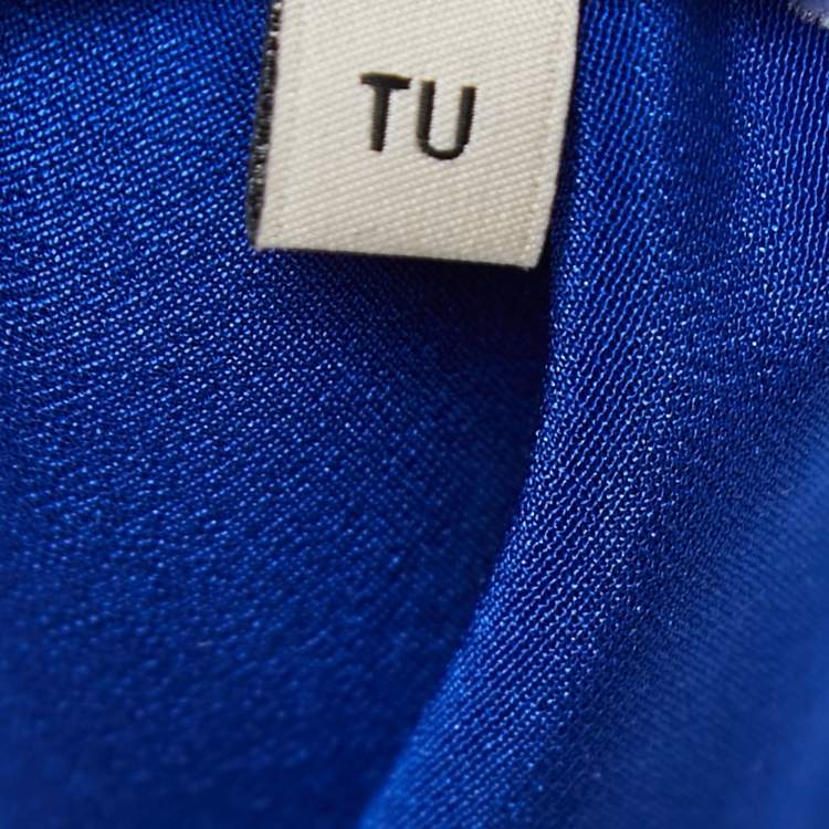 Pre Owned Emilio Pucci Blue Silk Embellished Tunic Top One Size 