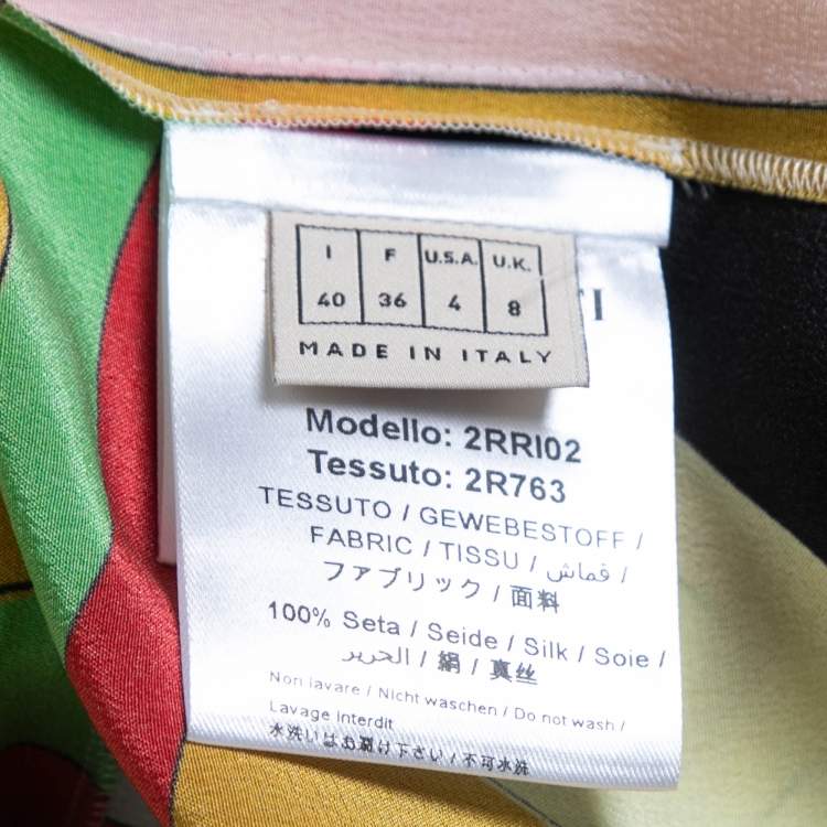 Pre Owned Emilio Pucci Multicolor Printed Silk Kaftan Dress S