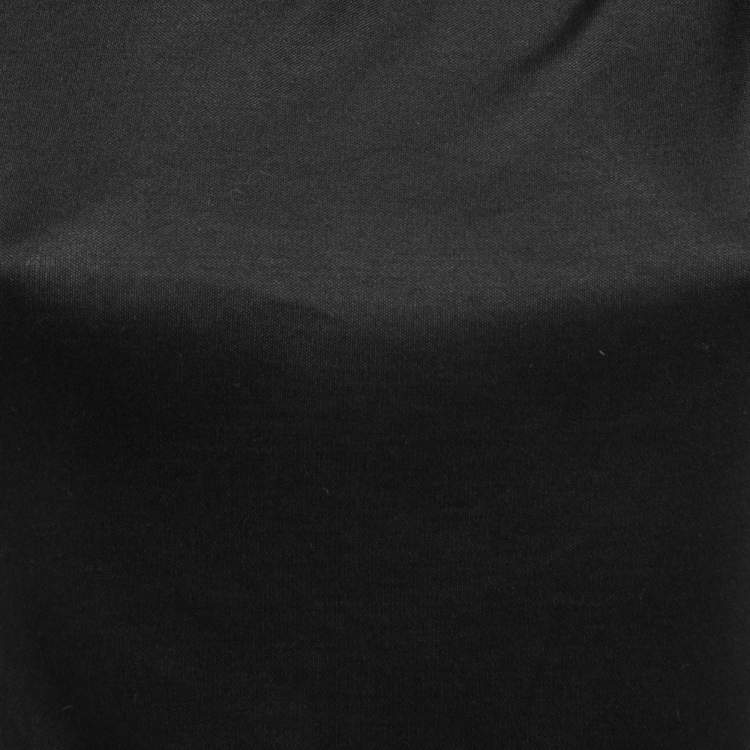 Pre Owned Emilio Pucci Black Jersey Draped Long Sleeve Top S