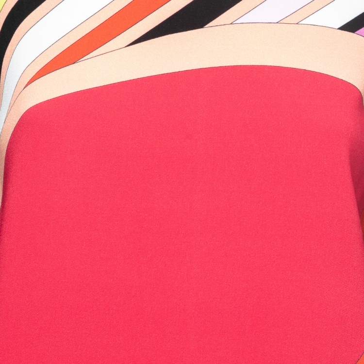 Pre Owned Emilio Pucci Multicolor Crepe Long Sleeve Blouse M