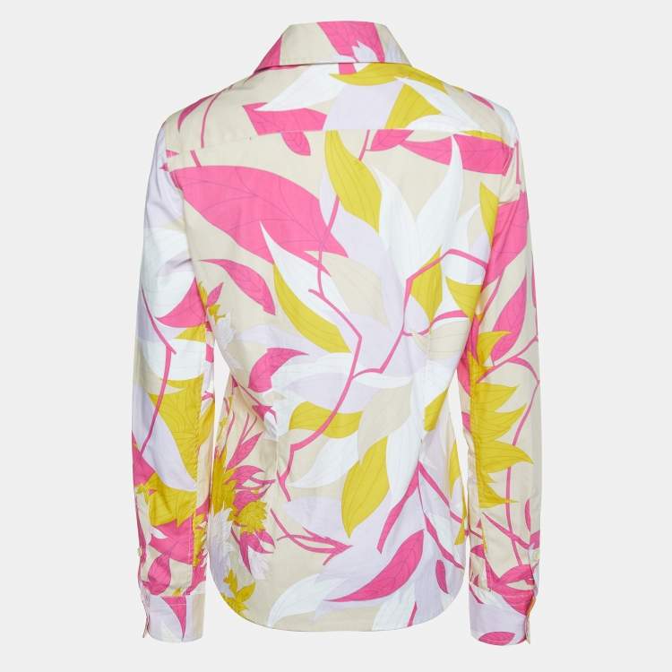 Pre Owned Emilio Pucci Multicolor Cotton Button Front Shirt M