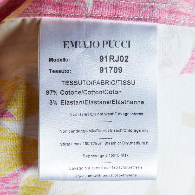Pre Owned Emilio Pucci Multicolor Cotton Button Front Shirt M