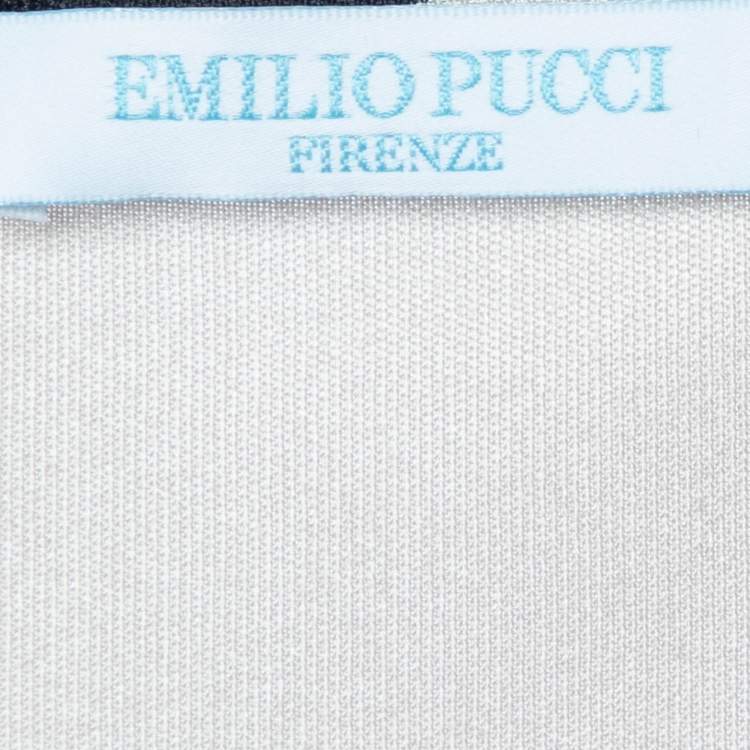 Pre Owned Emilio Pucci Multicolor Printed Jersey Top l