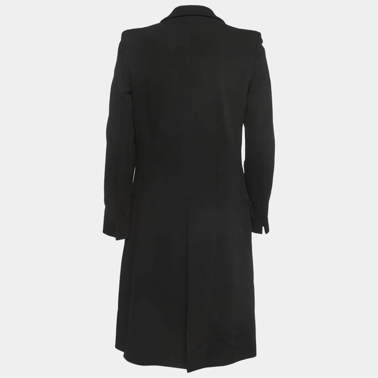 Pre Owned Emilio Pucci Black Knit Single Breasted Coat M