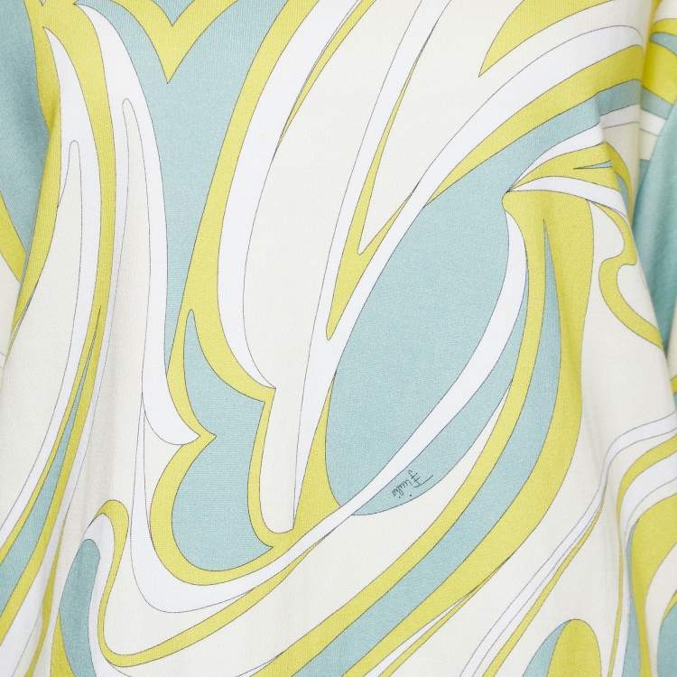 Pre Owned Emilio Pucci Multicolor Printed Cotton Knit Sweatshirt M