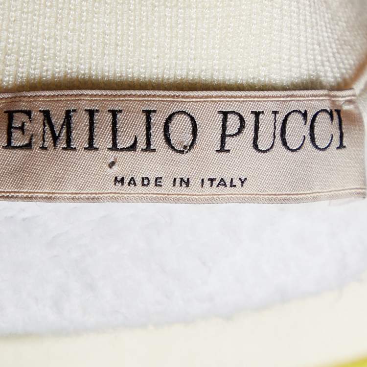Pre Owned Emilio Pucci Multicolor Printed Cotton Knit Sweatshirt M