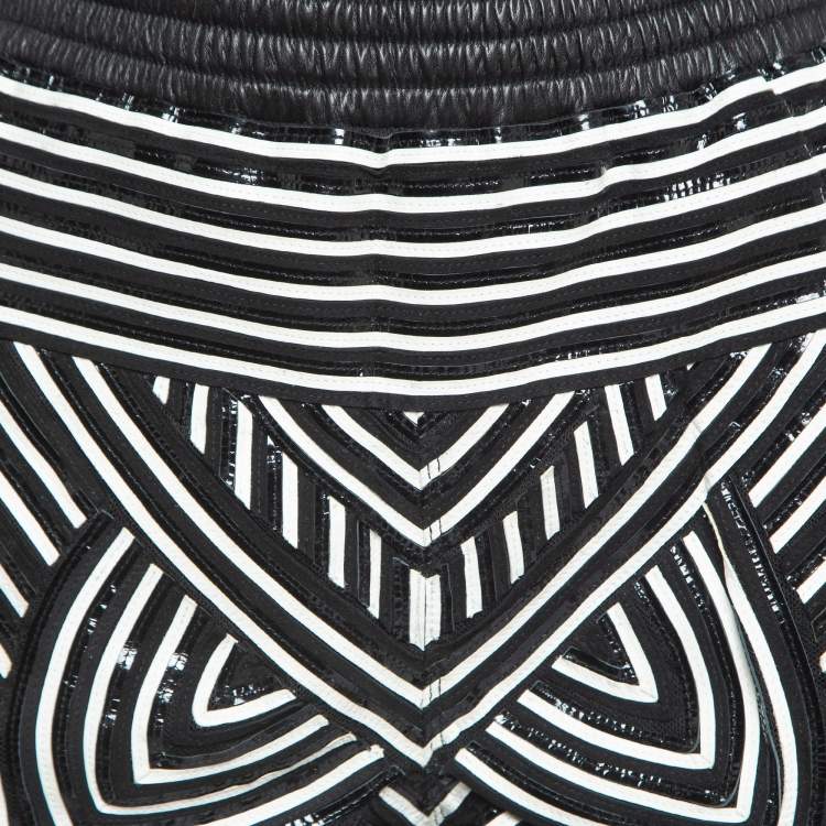 Pre Owned Emilio Pucci Black Patterned Cotton Elasticated Waist Shorts S