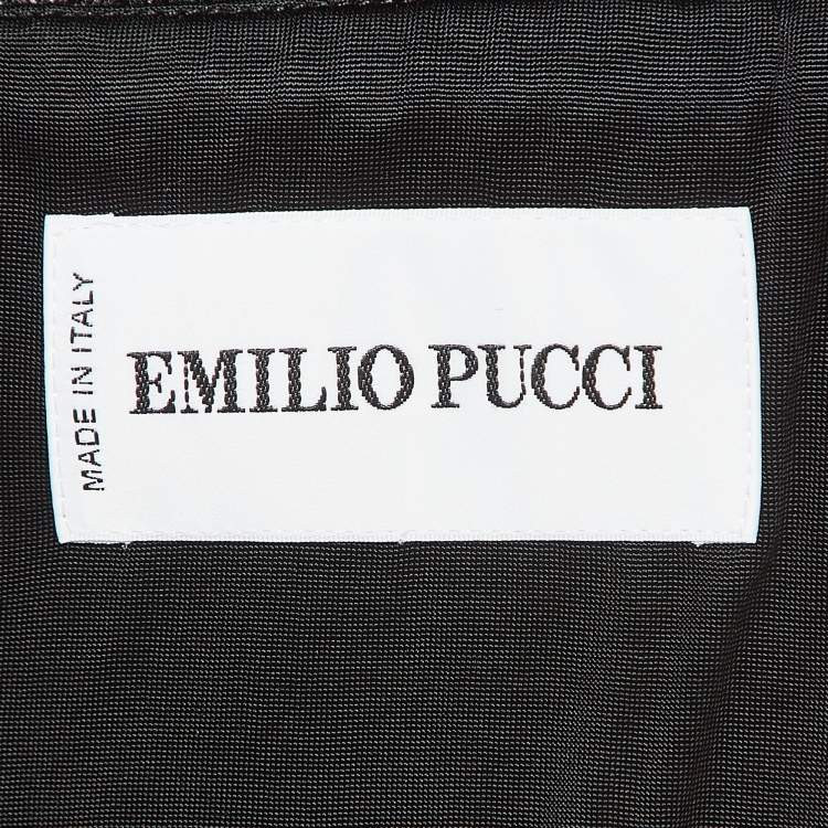 Pre Owned Emilio Pucci Black Knit Lace Trimmed Sleeveless Short Dress S