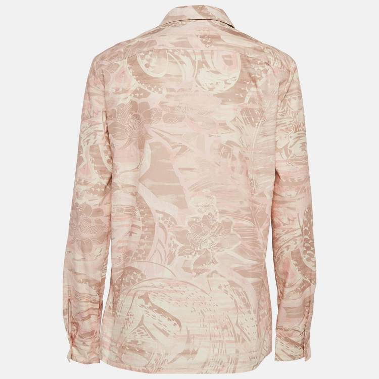 Pre Owned Emilio Pucci Printed Cotton Long Sleeve Shirt S