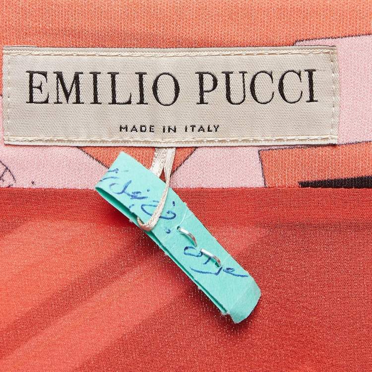 Pre Owned Emilio Pucci Multicolor Printed Jersey Short Skirt L