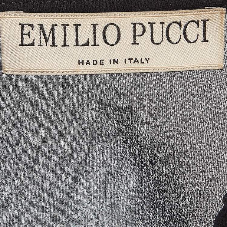 Pre Owned Emilio Pucci Black Sequin And Silk Sleeveless Top S