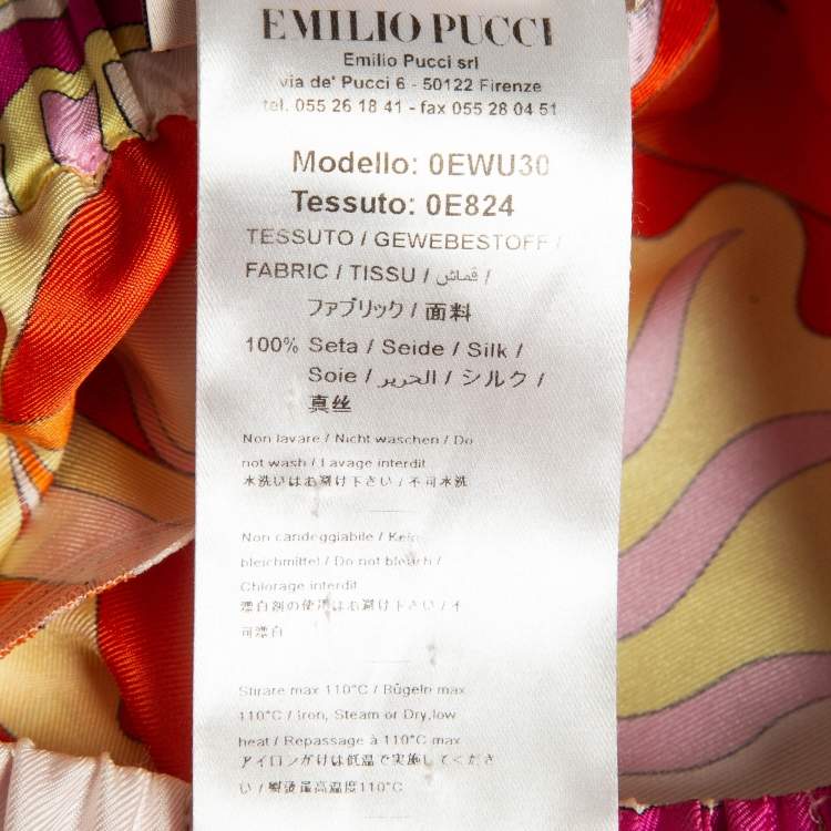 Pre Owned Emilio Pucci Multicolor Printed Silk Shorts S