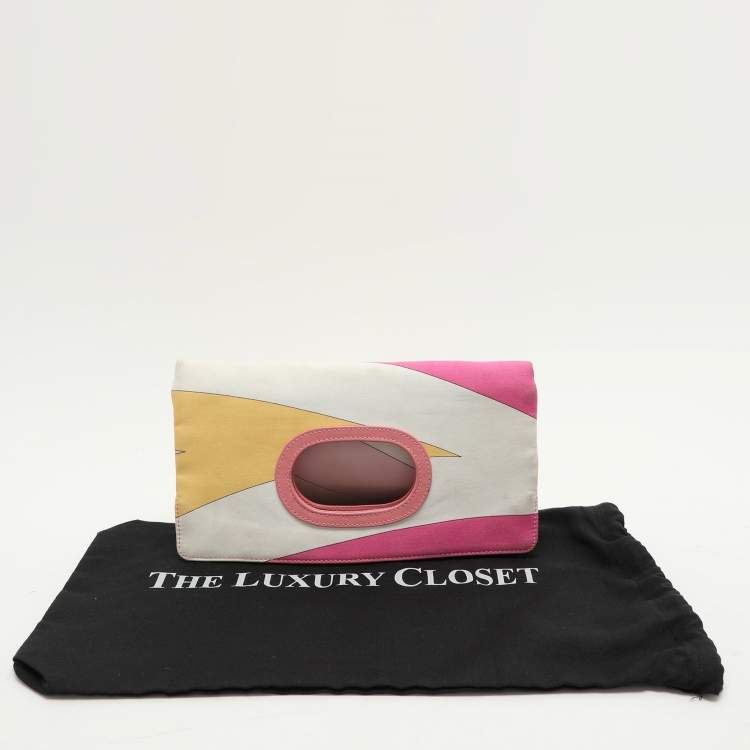 Pre Owned Emilio Pucci Multicolor Fabric Fold Over Clutch