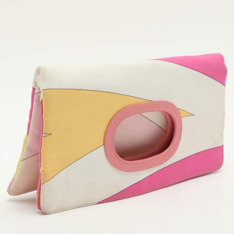 Pre Owned Emilio Pucci Multicolor Fabric Fold Over Clutch