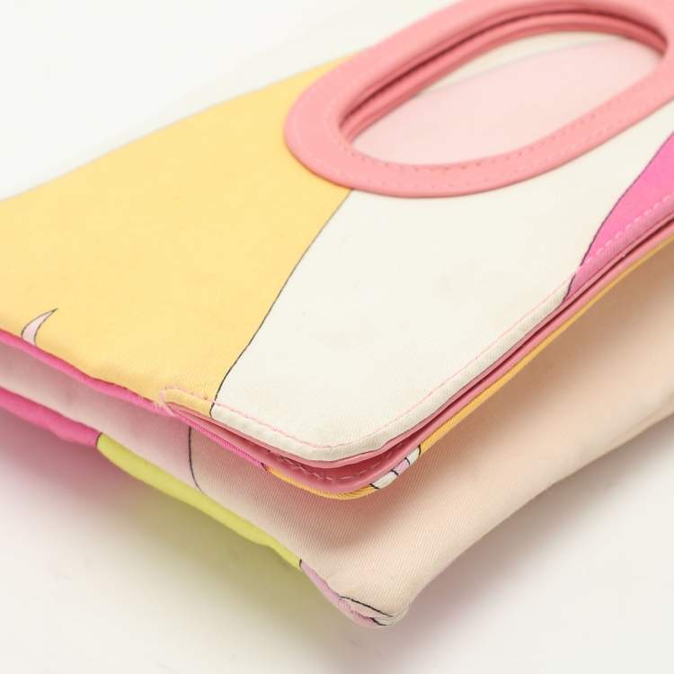Pre Owned Emilio Pucci Multicolor Fabric Fold Over Clutch