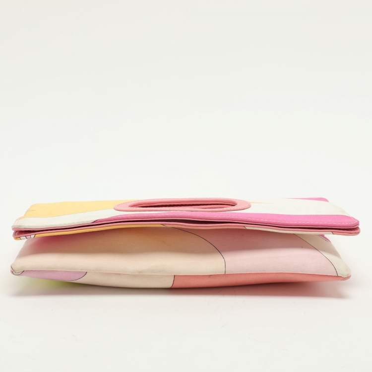 Pre Owned Emilio Pucci Multicolor Fabric Fold Over Clutch