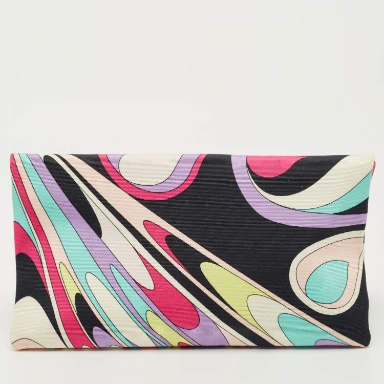 Pre Owned Emilio Pucci Multicolor Fabric Fold Over Clutch