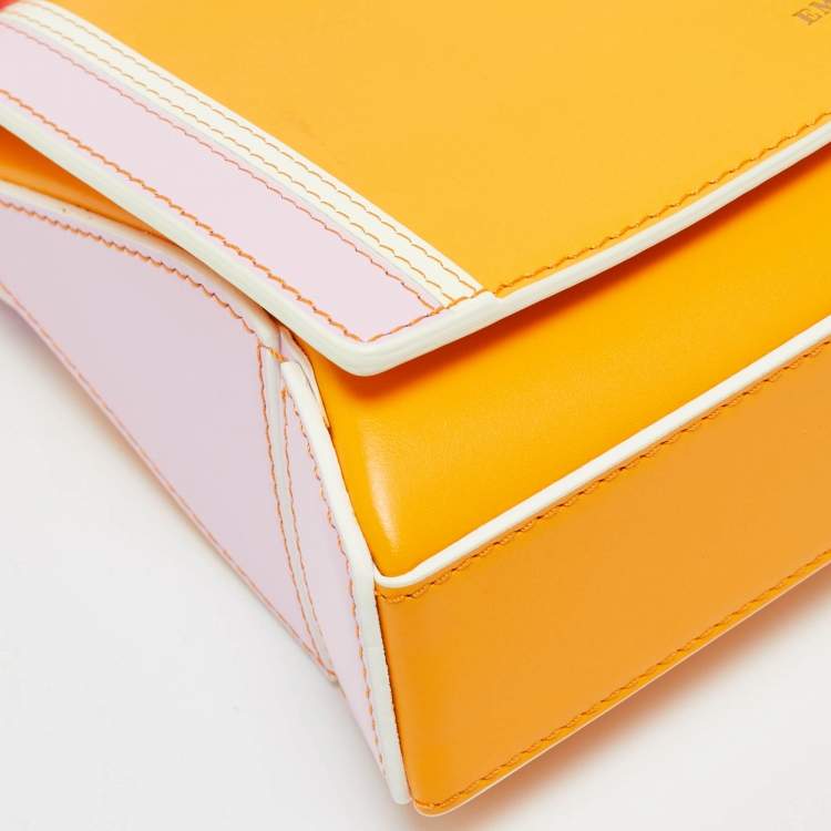 Pre Owned Emilio Pucci Orange/Pink Leather Flap Top Handle Bag