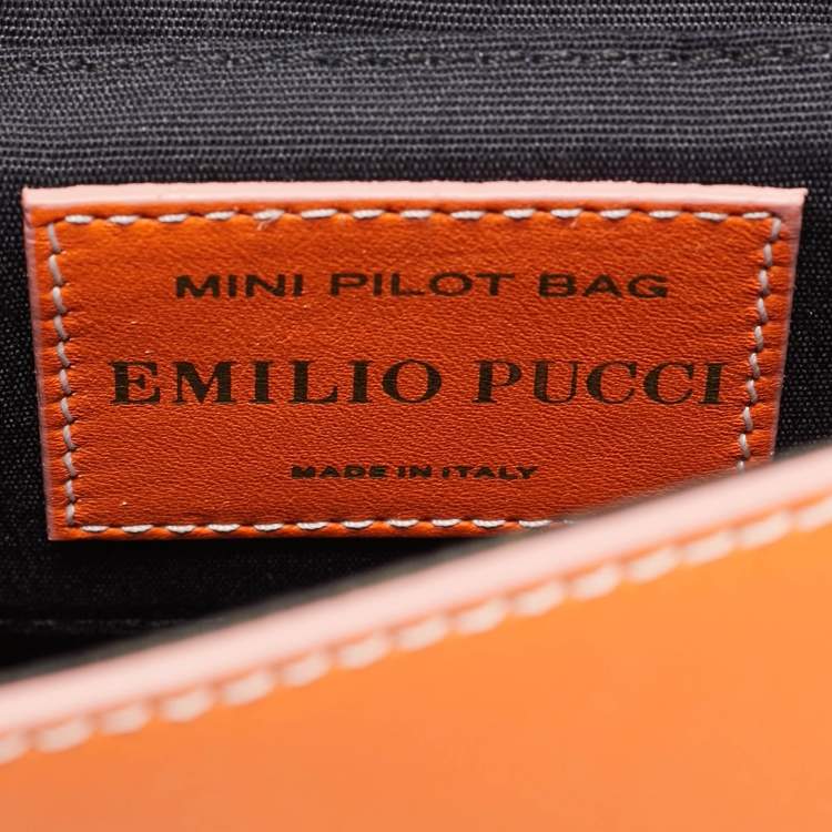 Pre Owned Emilio Pucci Pilot Mini Multicolor Leather Top Handle Bag