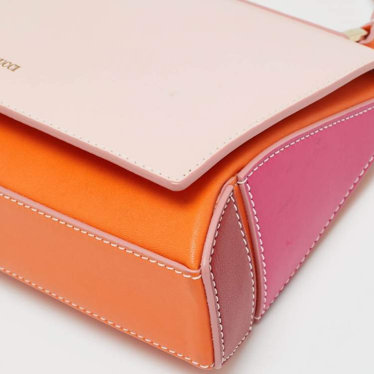 Pre Owned Emilio Pucci Pilot Mini Multicolor Leather Top Handle Bag