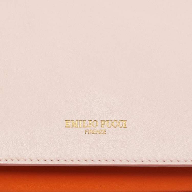 Pre Owned Emilio Pucci Pilot Mini Multicolor Leather Top Handle Bag