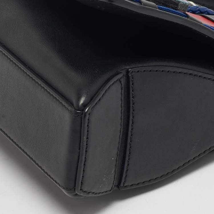 Pre Owned Emilio Pucci Multicolor Woven Fabric and Leather Top Handle Bag