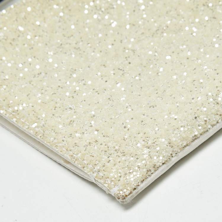 Pre Owned Emilio Pucci Off White White Glitter and Satin Wristlet Pouch