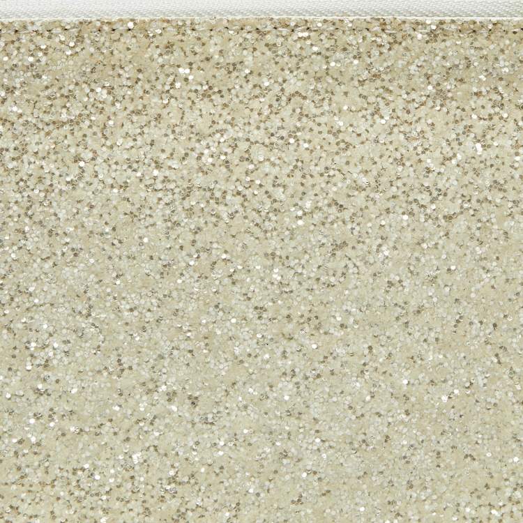 Pre Owned Emilio Pucci Off White White Glitter and Satin Wristlet Pouch