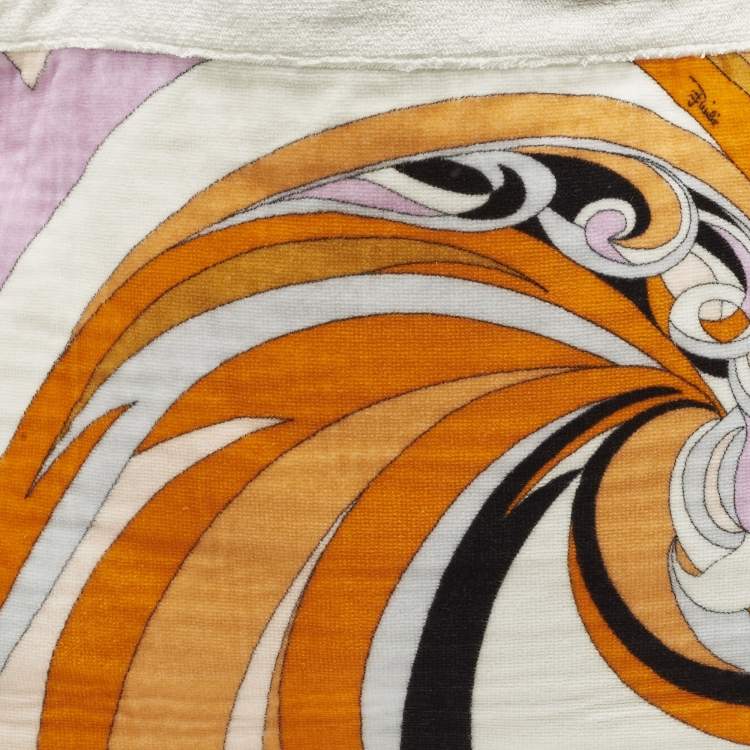 Pre Owned Emilio Pucci Multicolor Printed Terrycloth Beach Bag 