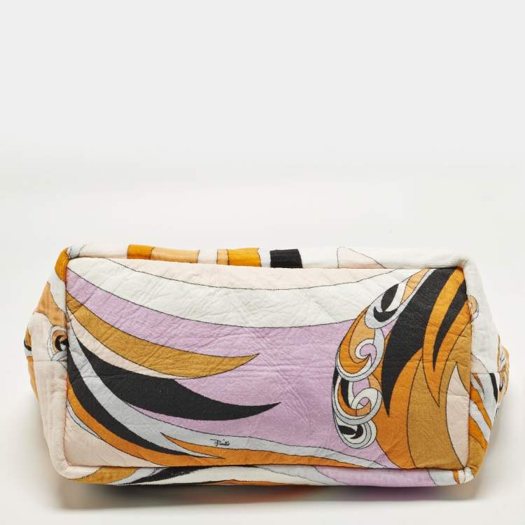 Pre Owned Emilio Pucci Multicolor Printed Terrycloth Beach Bag 